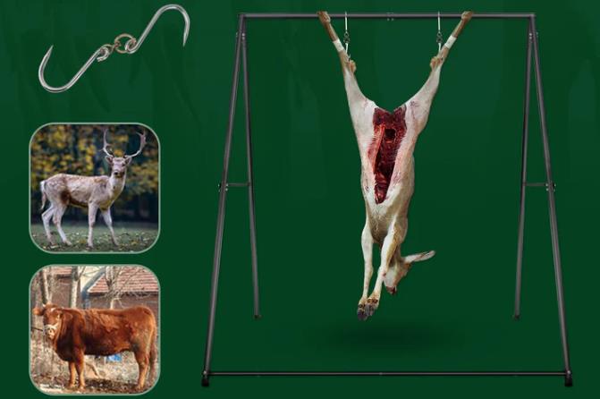 Enhance Your Game Processing with Swiveling Meat Hooks for Hanging Deer