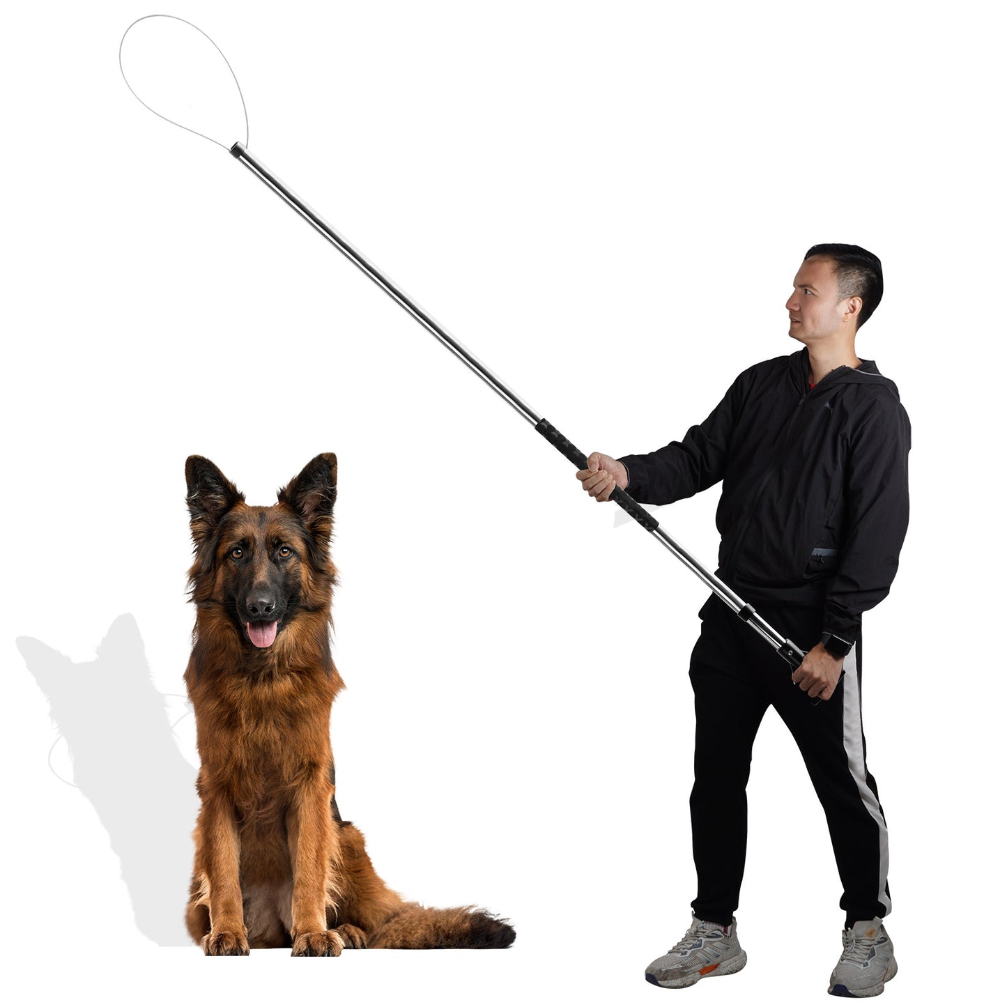 60"-92" Animal Catch Pole Wildlife Control Tool Noose Holder Net Kit for Dogs Feral Cat Raccoons Hog Pig Fox Coyote Bulldog Wolf Goat Lizards Boar Bichon Calf Piglet Gator