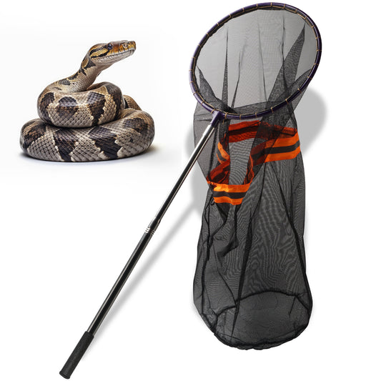 Snake Catcher Net, Rattlesnake Grabber Hnadling Tool, Reptile Catch Telescopic Pole Stick, Rattle Snake Removing and Catching Picker with 12" Ring, Extends to 40 Inches