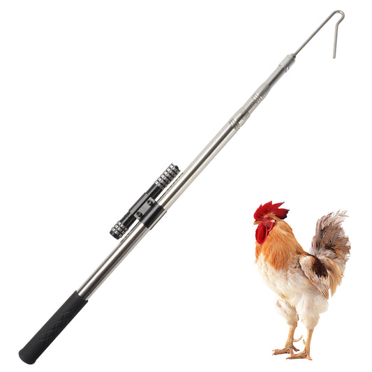 Poultry leg hook pole, a farm tool designed for catching chickens, turkeys, geese, ducks, and various fowl birds