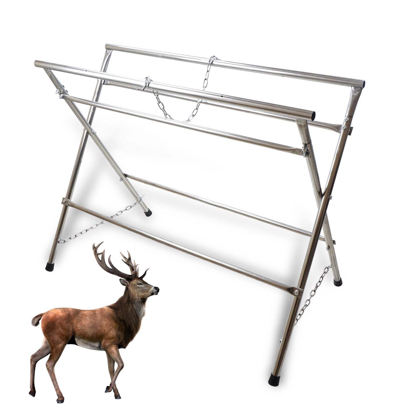 Deer Game Hunting Hoist Processing Rack Stand, Skinning Station Equipment Hide Tools for Hog Goat Sheep Boar Animal Field Dressing Cleaning Butchering