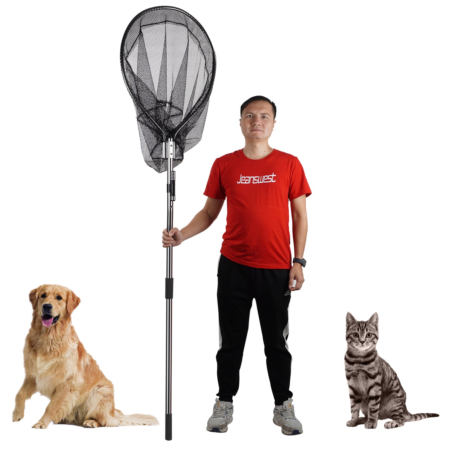 Dog Catch Net Animal, Control Catch Net and a Poultry Wildlife Catch Net, functioning as an Animal Catch Pole for dogs, cats, chickens, geese, ducks, skunks, raccoons, birds, and fish.