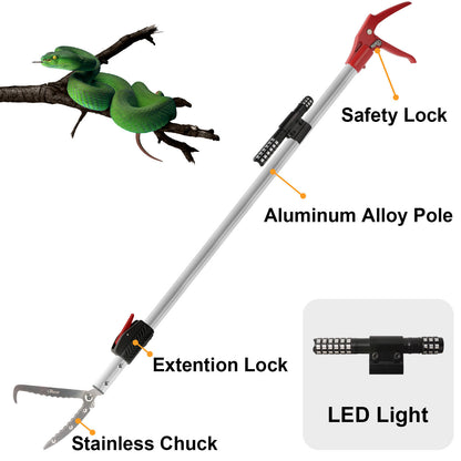 Snake Tongs Reptile Grabber Catcher Traps Wide Jaw Handling Tool -Heavy Duty 60 Inch