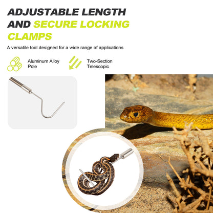 Snake Catcher Grabber Hook Handling Tool for Rattlesnake Copperhead Python Catching Control Moving Capture Remove Trapping Feeding