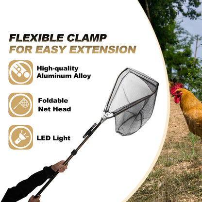 Animal Catch Net, Poultry Catching Control Pole, Farm Trap Tools Capture for Bird Cat Chicken Bat Duck Goose Raccoon Crow Skunks Squirrels Feral Trap Catcher Net