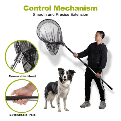 Heavy-Duty Dog Catch Net Pole and Wildlife Control Tool - Versatile for Various Animals and Wildlife