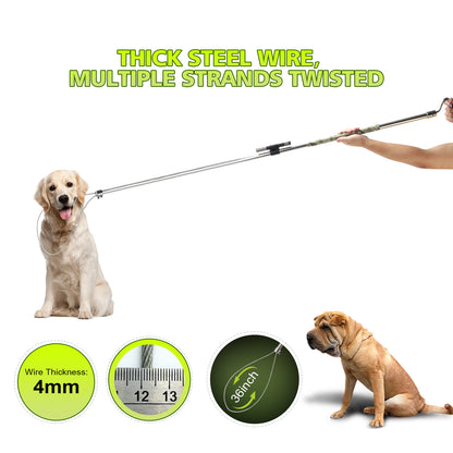 Dog Catcher Pole serves as an Animal Control Tool Kit for dogs, pigs, foxes, hogs, and various wildlife. 52 inches and features a built-in flashlight for enhanced functionality.