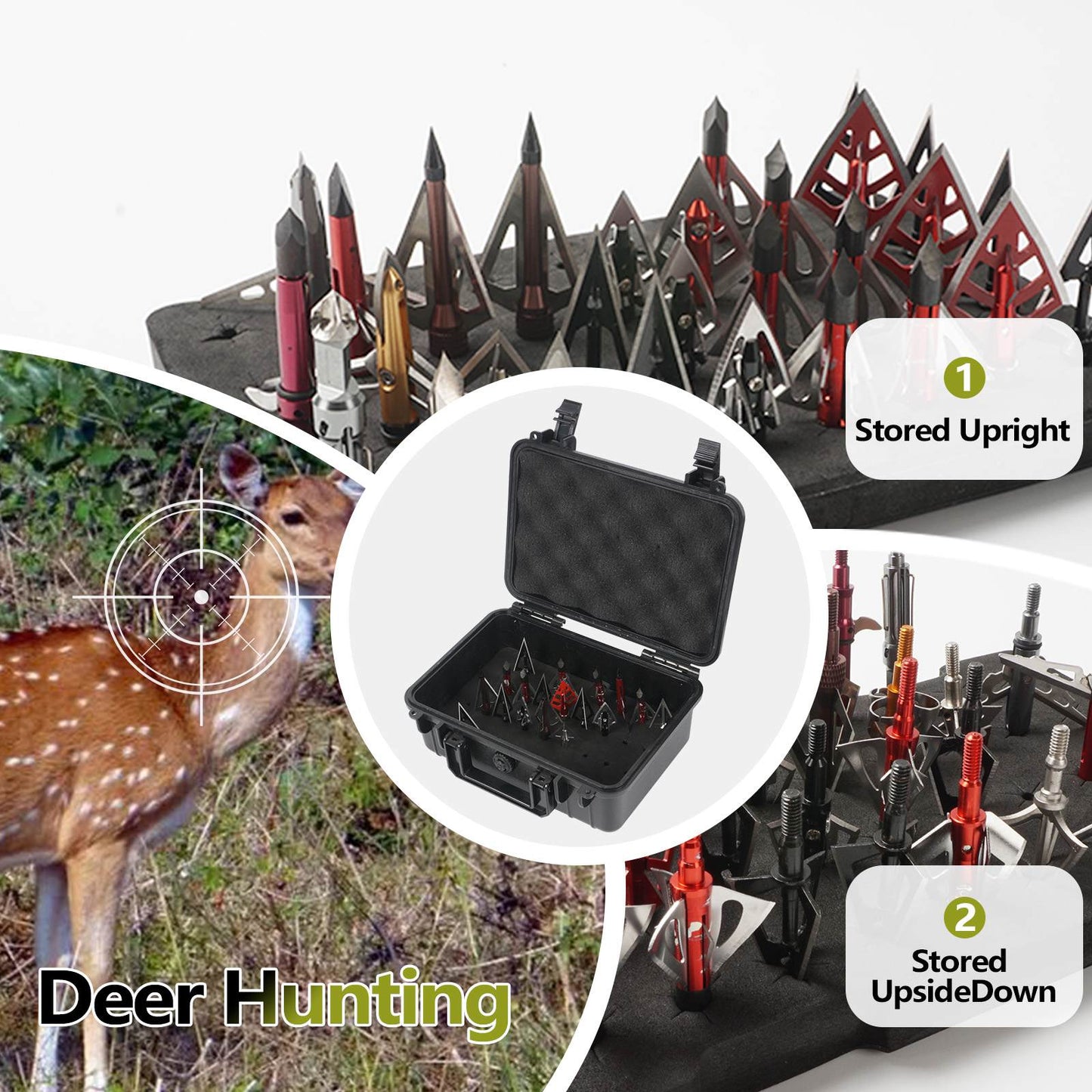 Smarkey Archery Broadhead Arrowheads Box Case Heavy Duty for Hunting Shooting Fishing Accessory