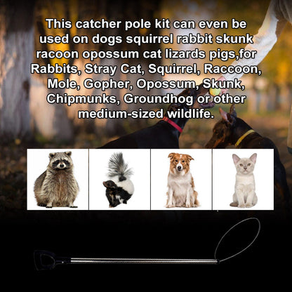 Animal Catch Pole Control Tool Kit is tailored for controlling hogs, dogs, pigs, and foxes. 44 inches for effective handling and control.