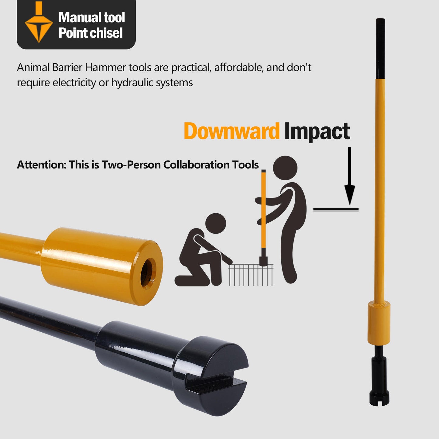 Small Animal Barrier Fence Installation Hammer Tool for Garden Deck Fence Build