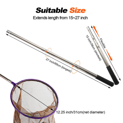 Snake Catcher Net with Telescopic Pole for Reptile Grabber Rattle Snake