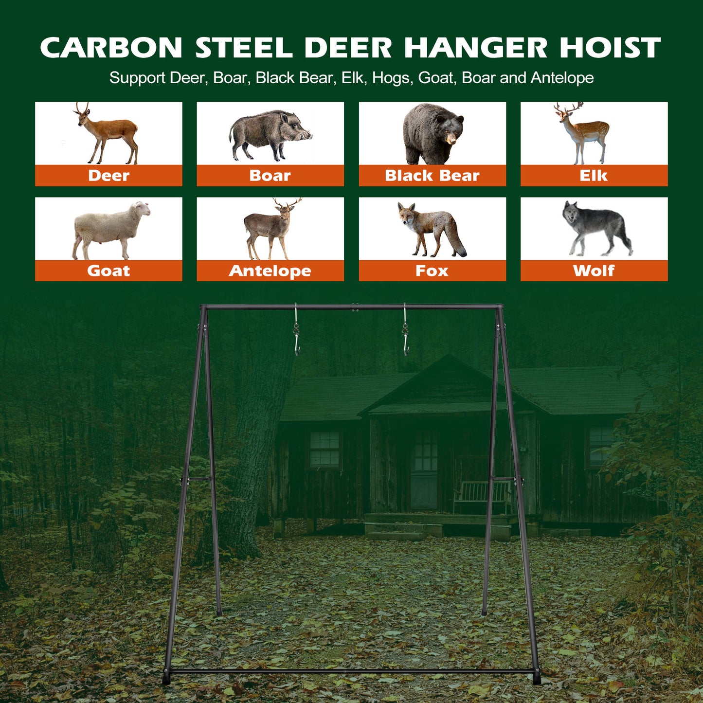 Deer Game Hanger Hoist - Versatile Rack for Skinning, Tanning, and Drying