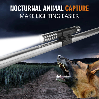 Dog Catcher Pole /Animal Catch Pole Control Tool Kit, designed for managing dogs, pigs, foxes, hogs, and various wildlife. 52 inches, it comes equipped with a flashlight for added functionality.