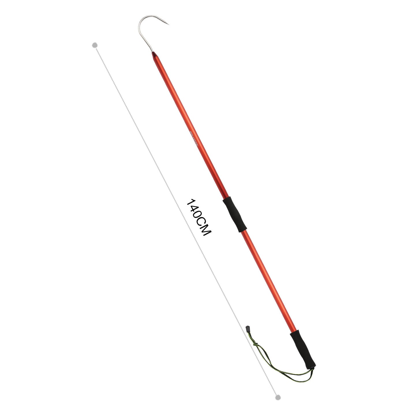 Stainless steel  Fishing Gaff Hook ideal for capturing various large fish species like tuna, flagfish, steelhead, salmon, fly, kayak, catfish, flounder, bass, trout, and striper. This harpoon-like gigging spear, equipped with a pole and a sturdy hook