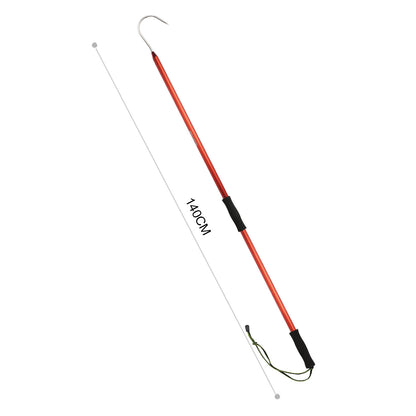 Stainless steel  Fishing Gaff Hook ideal for capturing various large fish species like tuna, flagfish, steelhead, salmon, fly, kayak, catfish, flounder, bass, trout, and striper. This harpoon-like gigging spear, equipped with a pole and a sturdy hook