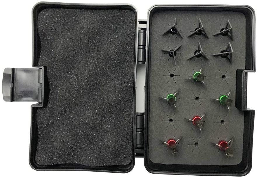 Smarkey Archery Broadheads Fixed Blades Arrow Head Tips for Crossbow Recurve Bow and Compound Bow Hunting-12pcs Mix Styles in 1 Storage Broadhead Case