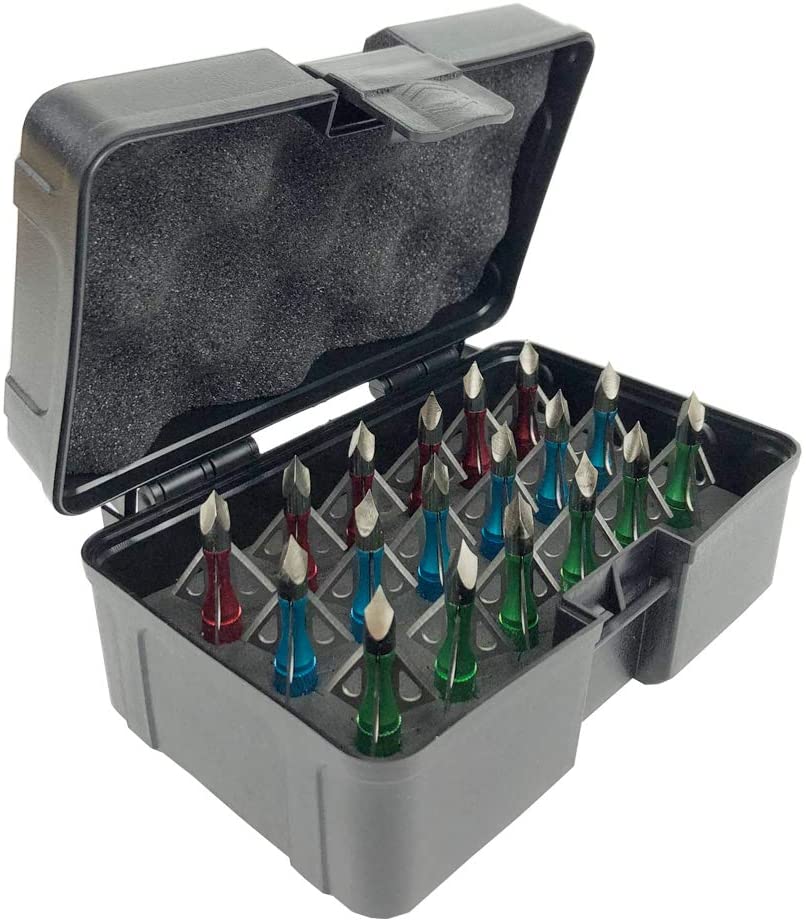 Smarkey Archery Broadheads with Storage Box Case for Crossbow Recurve Bow and Compound Bow Hunting -18pcs Mixed Package