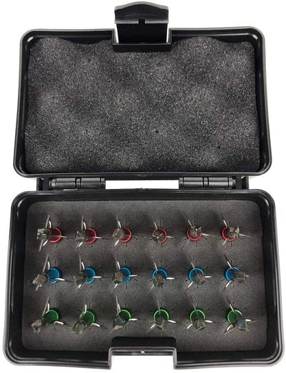 Smarkey Archery Broadheads with Storage Box Case for Crossbow Recurve Bow and Compound Bow Hunting -18pcs Mixed Package