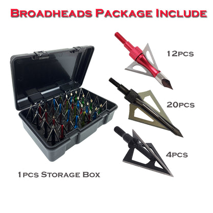 Smarkey Archery Broadheads Arrowhead Mix Styles Storage Box Case Package - Include 36pcs Arrowheads