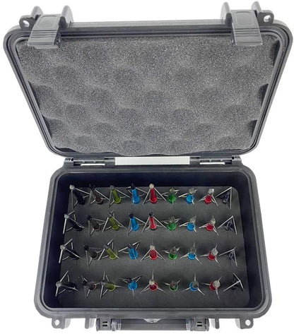 Smarkey 36pcs Broadheads Archery Storage Box Case Package for Crossbow Recurve Bow and Compound Bow Hunting - Heavy Duty Gift Package